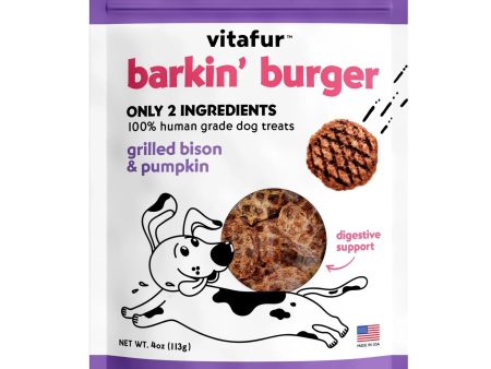 Vitafur Barkin Burger Dog 4oz. Grilled Bison Pumpkin Online Hot Sale