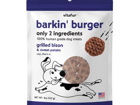 Vitafur Barkin Burger Dog 5oz. Grilled Bison Sweet Potato Online Sale