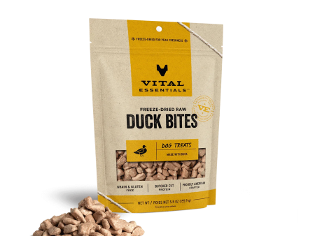 Vital Essentials Dog Freeze-Dried Treat Bites Duck 5.5oz. Hot on Sale