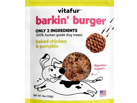 Vitafur Barkin Burger Dog 4oz. Baked Chicken Pumpkin Sale