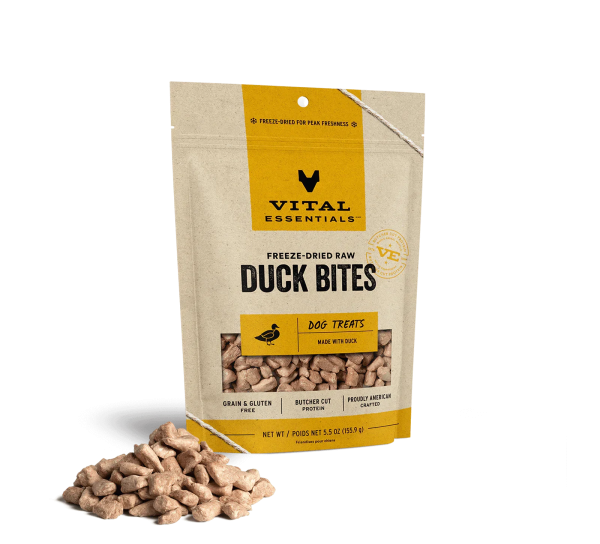 Vital Essentials Dog Freeze-Dried Treat Bites Duck 5.5oz. Hot on Sale