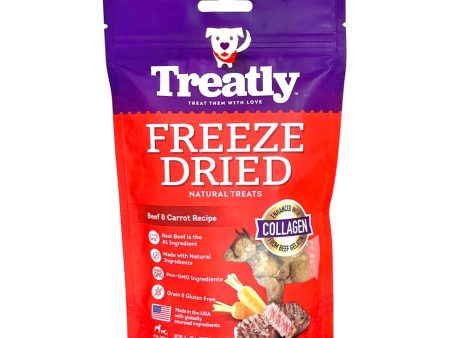 Treatly Freeze Dried Dog Treats Beef & Carrot, 1ea 3oz. For Sale