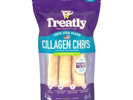 Treatly Collagen Chew Rolls Dog Treats Natural, 1ea LG, 3 pk Online now